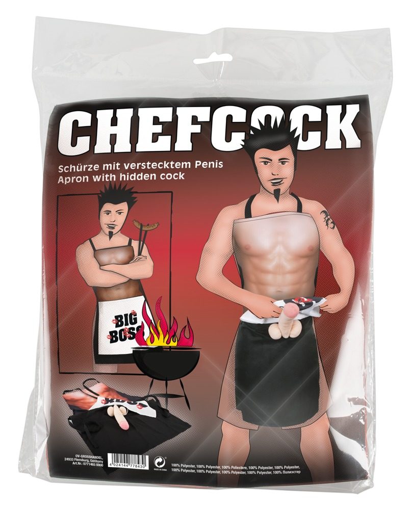 Schürze ?Chefcock? mit verstecktem Plüschpenis