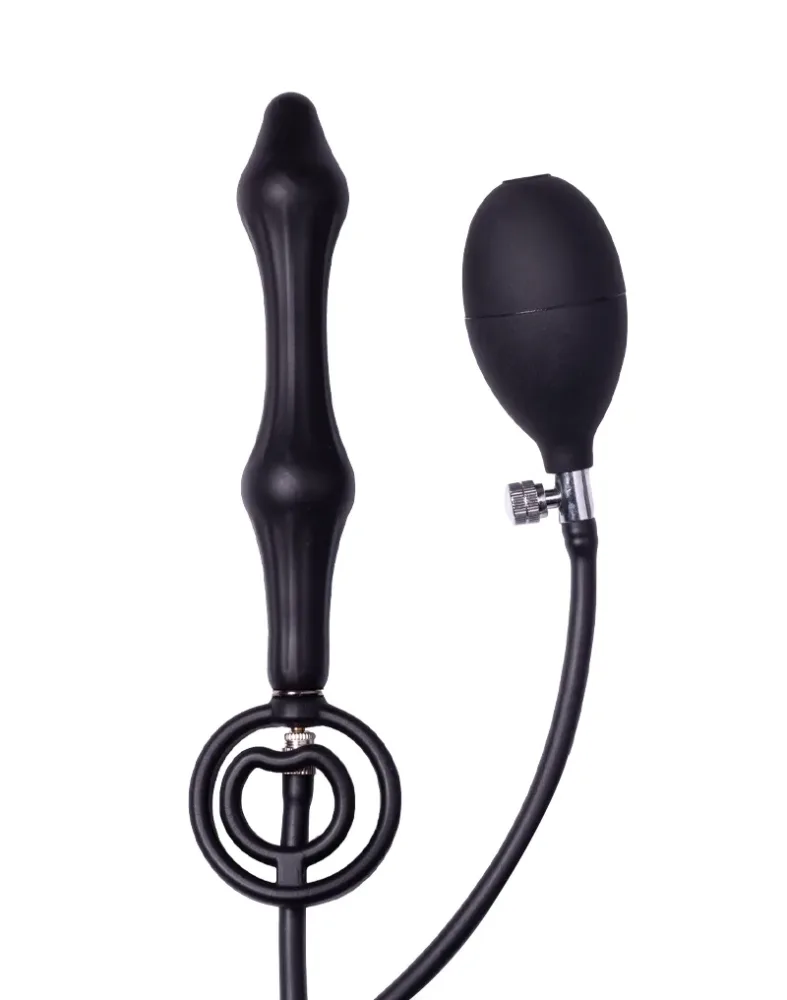 Inflatable Anal Plug with Double Balloon and Pump