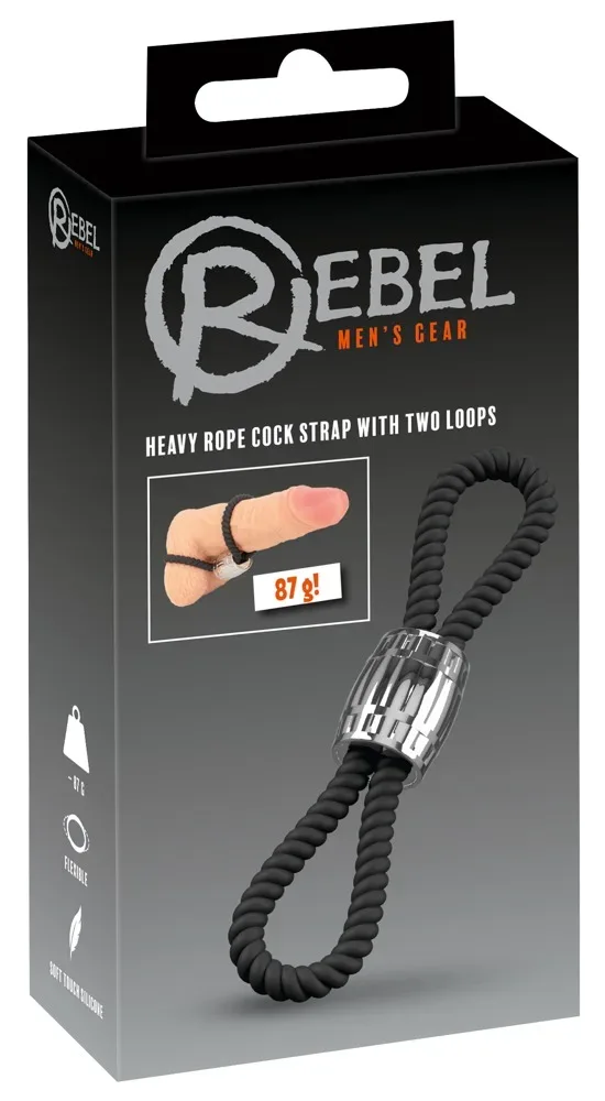 Penisschlaufe ?Heavy Rope? auch um die Hoden tragbar