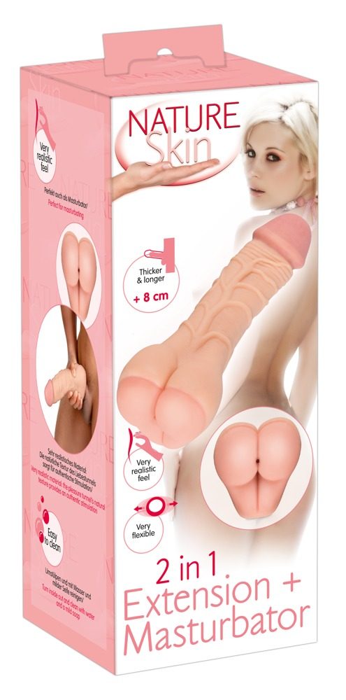 Penishülle ?2in1 Extension + Masturbator?, 21 cm lang, 13 cm tief