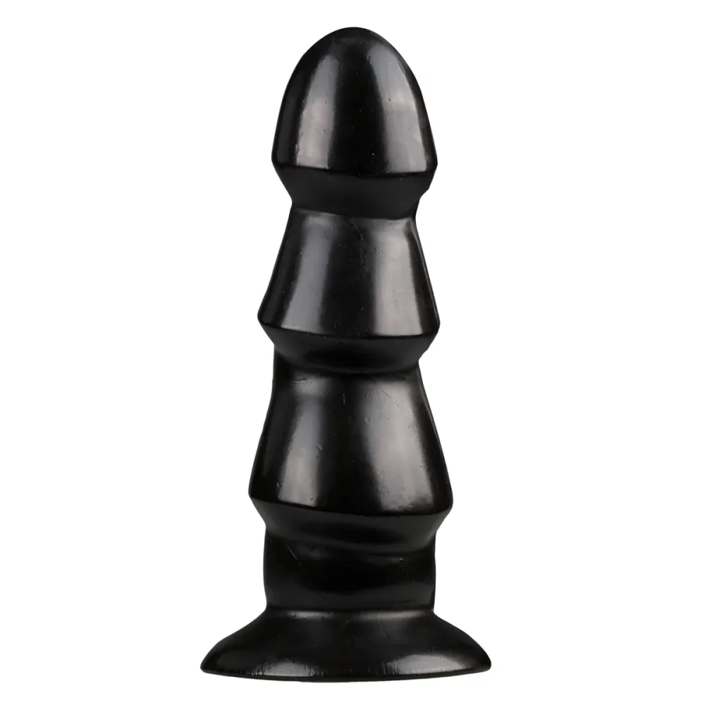 All Black Analdildo gerippt