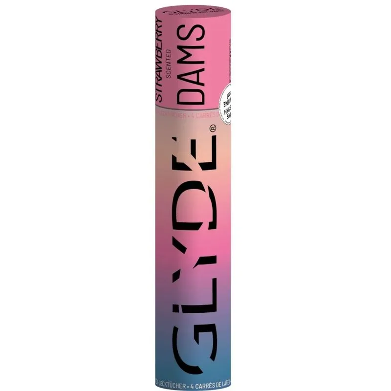 Sheer Glyde Dams Laminas Latex Oralsex Erdbeere 4 Stück