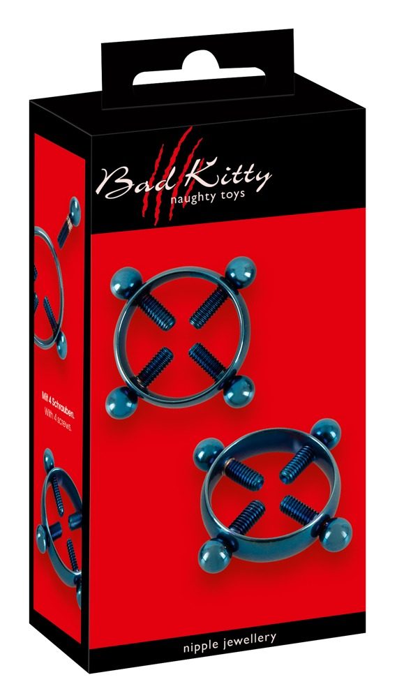 Nippelklemmen ?Nipple Jewellery Blue Moon?, 6 g pro Stück, jeweils 4 Justierschrauben