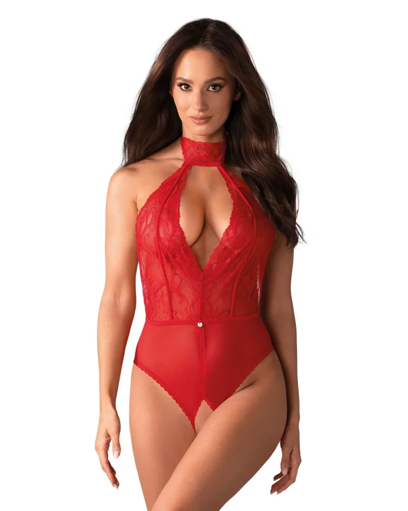 Dagmarie Open Bodysuit Red - Red - XS/S, XS/S - Amorana