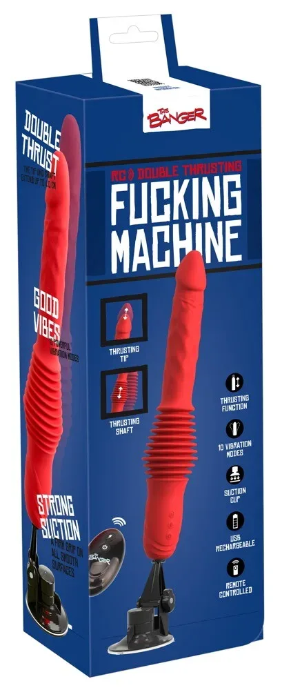 Stoßvibrator ?RC Double Thrusting Fucking Machine? mit abnehmbarem Saugfuß