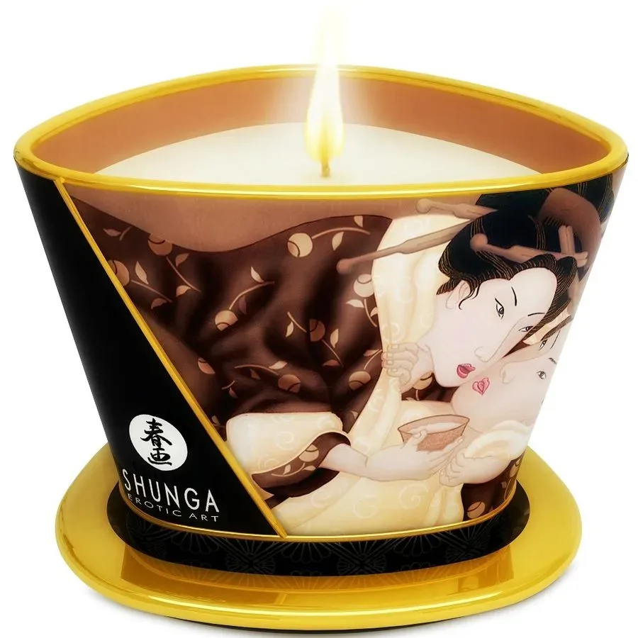 Shunga Massage Candle[White], Schokolade - Amorana