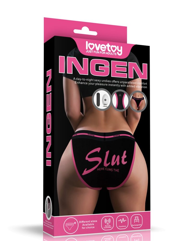 Slut Printed Vibrating Sexy Panties Black