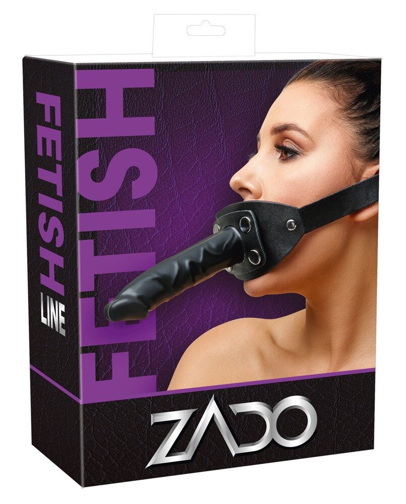 Knebel aus Latex mit Außen-Dildo