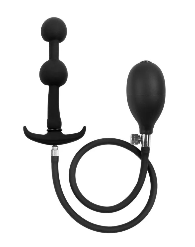 Inflatable Anal Plug with Double Balloon and Pump