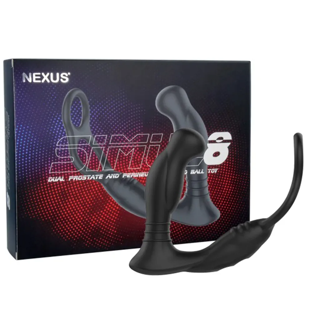 Simul8 Prostatavibrator mit Penis- und Hodenring