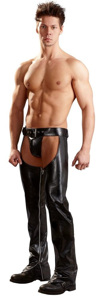 Chaps plus String aus Lederimitat