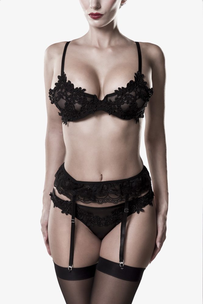 Grey Velvet Dessous-Set 20058