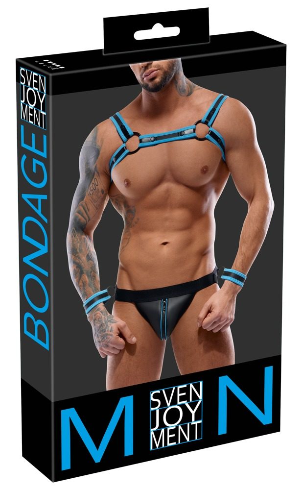 Harness plus Jock mit abnehmbaren Handfesseln