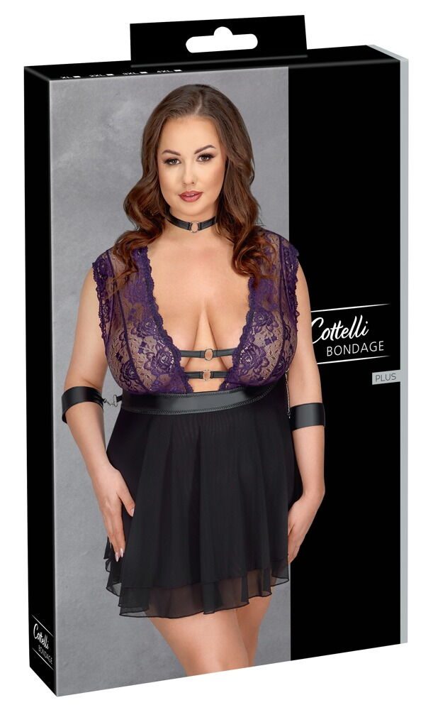 Babydoll mit Halsband und Armfesseln