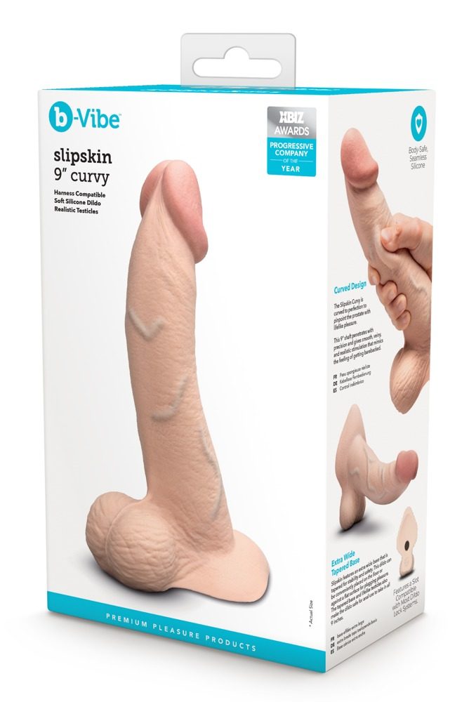 Naturdildo ?slipskin curvy? mit Saugfuß