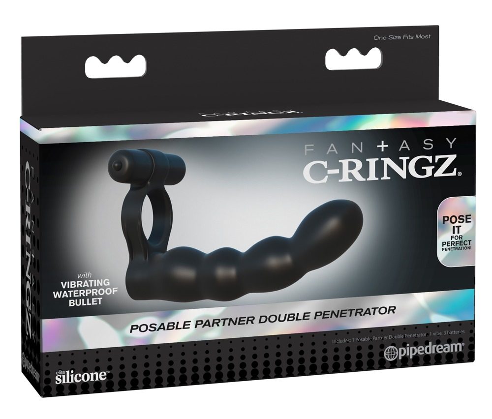 Vibro-Penisring ?Posable Partner Double Penetrator? mit Dildo