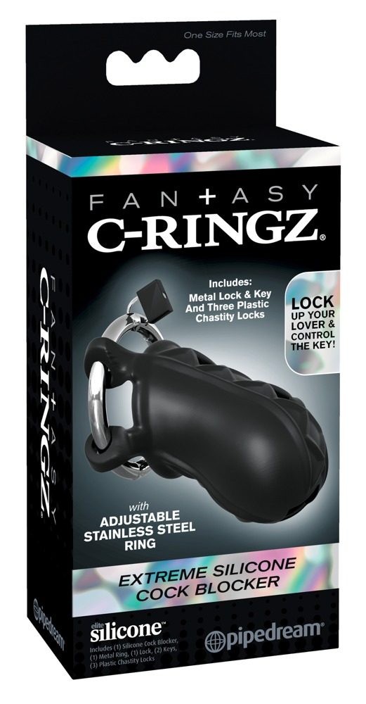 Peniskäfig ?Extreme Silicone Cock Blocker? mit Schloss und Schlüssel