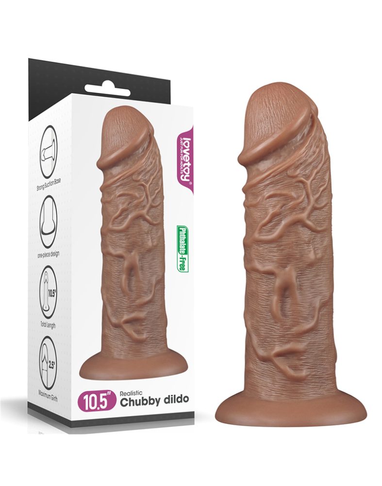 Realistic Chubby Dildo 27 cm Brown