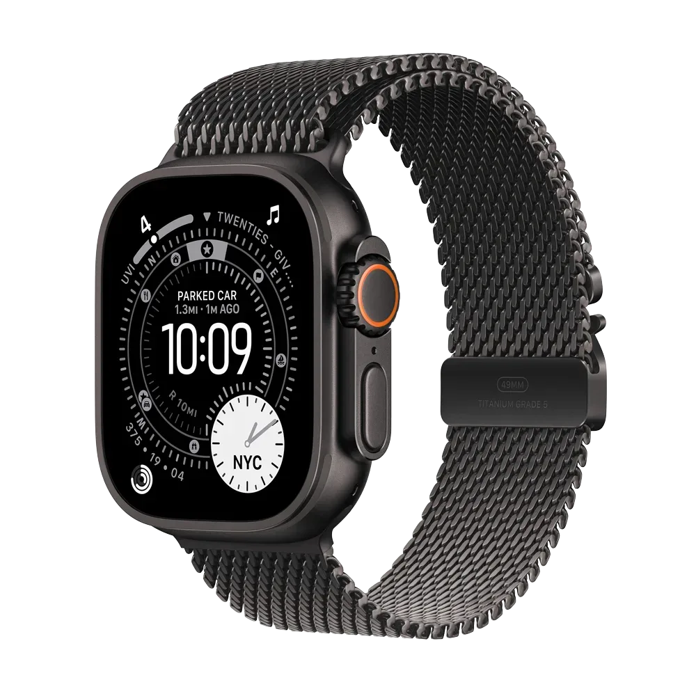 Apple Watch Ultra 3 GPS + Cellular Black Titanium Case / Black Titanium Milanese Loop Watch Ultra 3