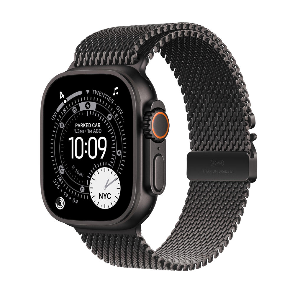 Apple Watch Ultra 3 GPS + Cellular Black Titanium Case / Black Titanium Milanese Loop Watch Ultra 3