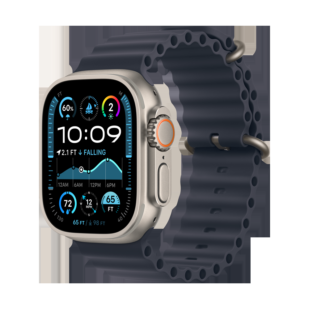 Apple Watch Ultra 2 49mm Natural Titanium Case Navy Ocean Band 64GB Navy Ocean Band
