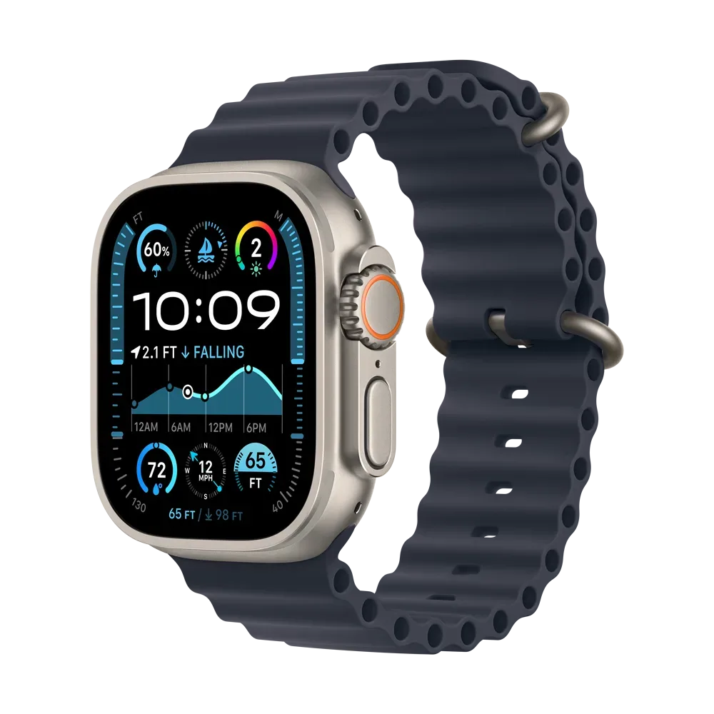 Apple Watch Ultra 2 49mm Natural Titanium Case Navy Ocean Band 64GB Navy Ocean Band