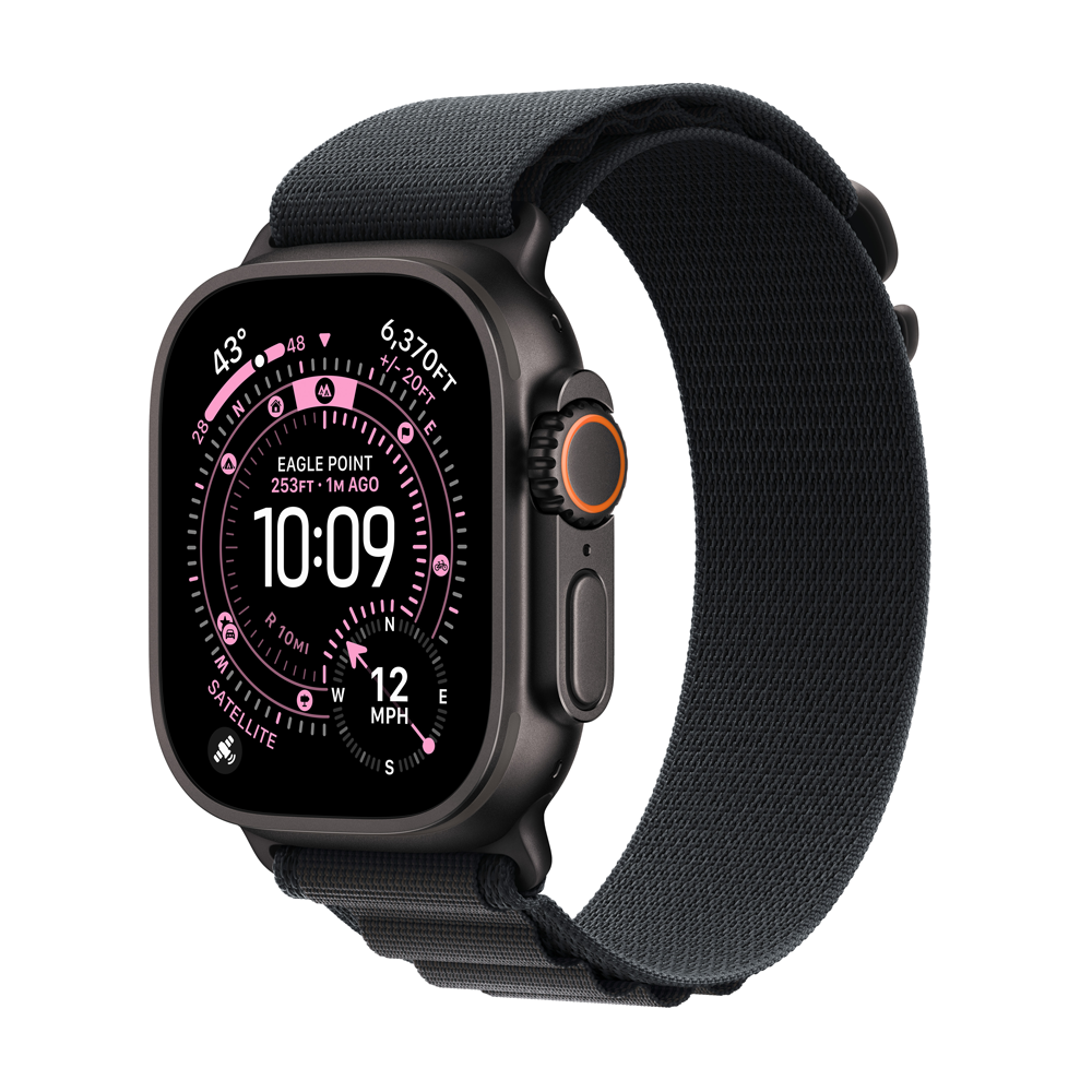 Apple Watch Ultra 3 GPS + Cellular 49 mm Titangehäuse Alpine Loop Schwarz M