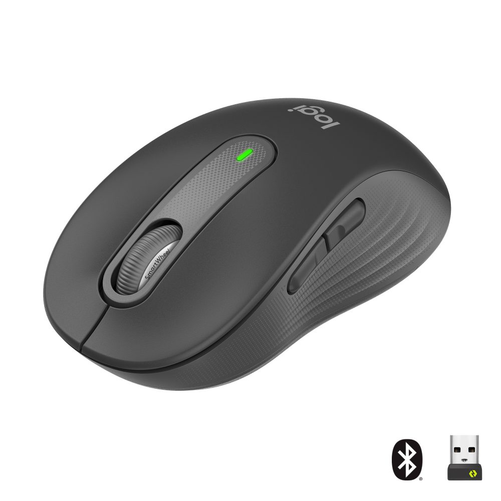 Logitech Signature M650 Maus Funk, Bluetooth® Rechtshänder Größe: M Optisch Graphite 5 Tasten 4000 dpi