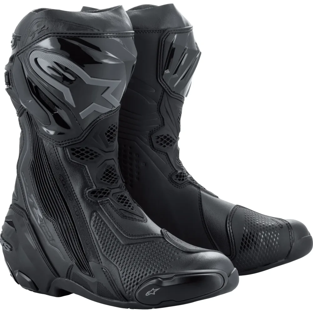 Alpinestars Supertech R Motorradstiefel lang schwarz/schwarz 43 - Motorradbekleidung - Sport Motorradbekleidung