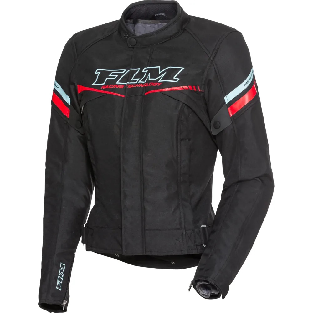 FLM Traction Damen Textiljacke schwarz/aqua L - Motorradbekleidung - Motorradjacken
