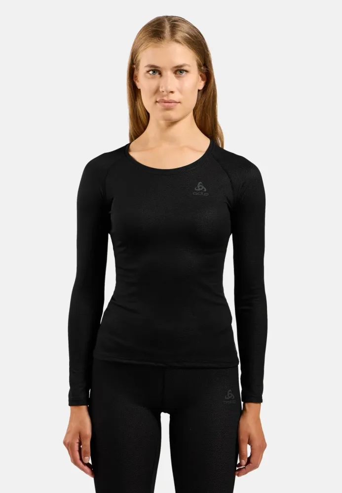 Odlo Active F-Dry Light Base Layer Shirt für Damen - Wandern, Radsport - schwarz, XS