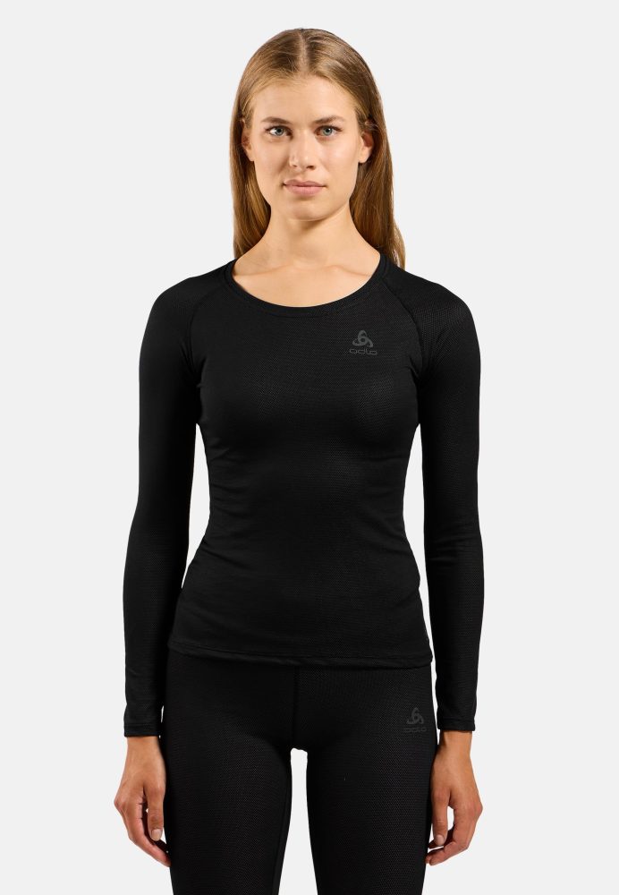 Odlo Active F-Dry Light Base Layer Shirt für Damen - Wandern, Radsport - schwarz, XS