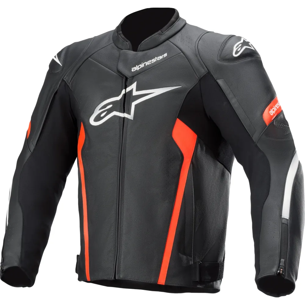 Alpinestars Faster V2 Lederjacke fluo-rot 50 - Motorradbekleidung - Motorradjacken