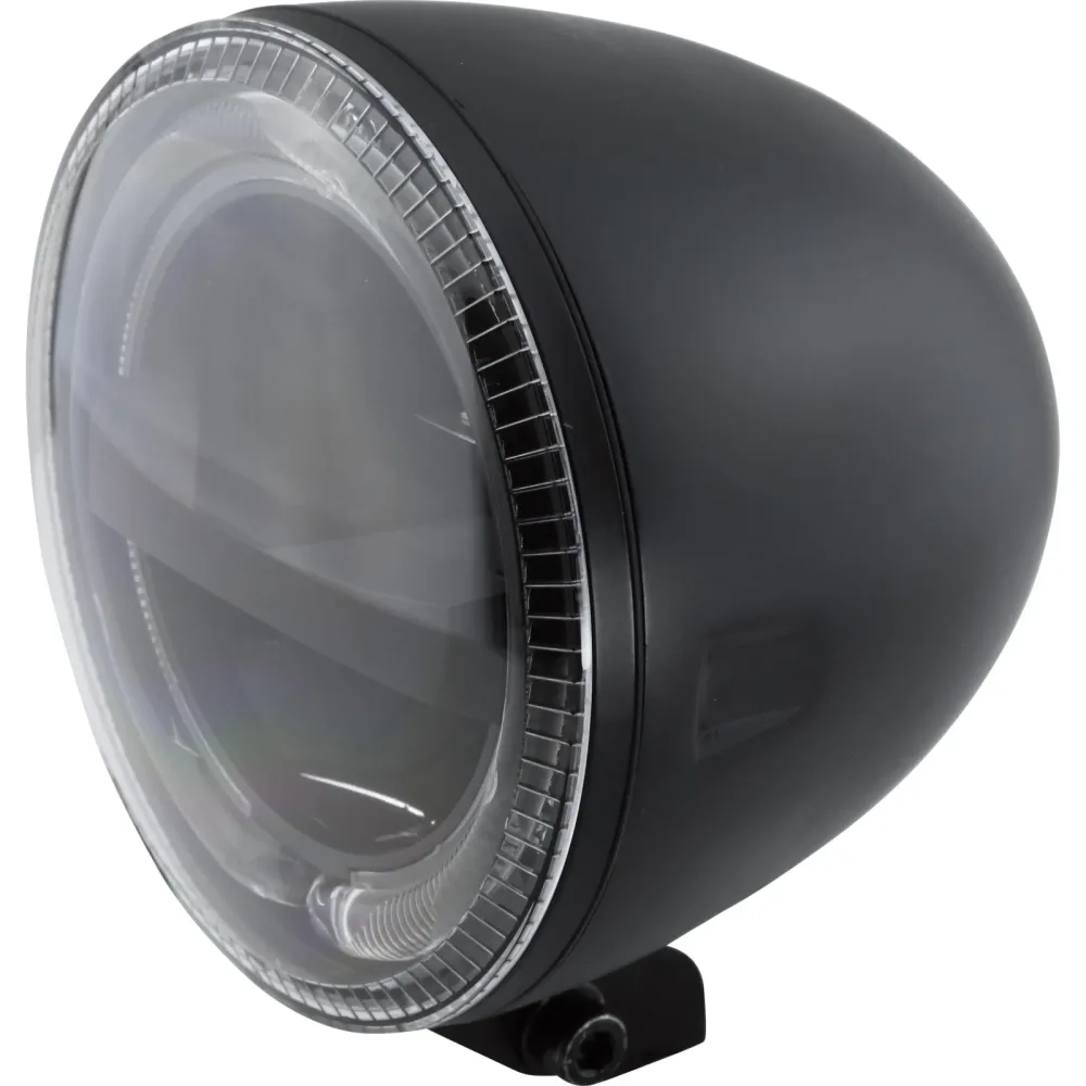 Highsider Circle LED Scheinwerfer 146mm m. TFL unten schwarz - Motorradteile & Ersatzteile - Beleuchtung