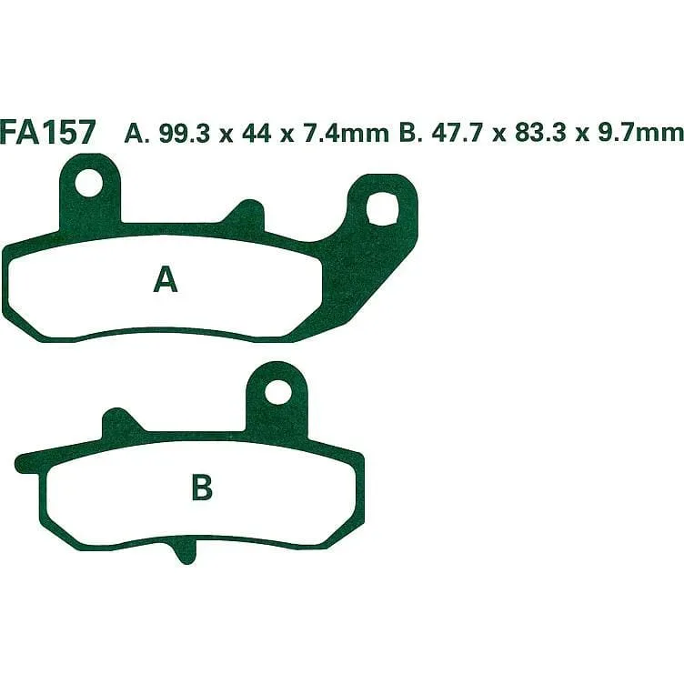Hi-Q Bremsbeläge organisch FA157  47,7/99,3x83,3/44x9,7/7,4mm - Motorradteile & Ersatzteile - Bremsen