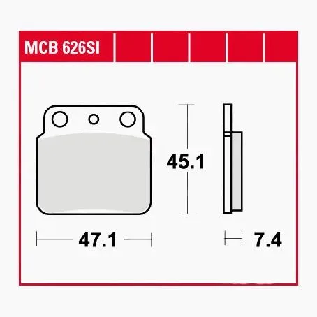 TRW Lucas Bremsbeläge Sintermetall Offroad MCB626SI 47,1x45,1x7,4mm - Motorradteile & Ersatzteile - Bremsen