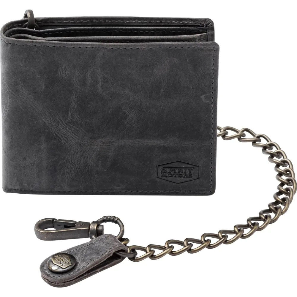 Spirit Motors Vintage Leder Geldbörse quer 16 Fächer - Motorradzubehör - Geschenkideen