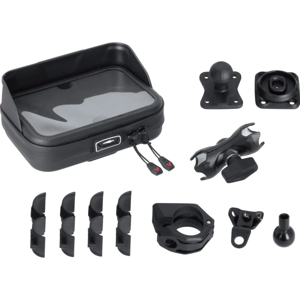 SW-MOTECH Universal Montagekit mit T-Lock und Navi-Tasche - Motorradzubehör - Multimedia