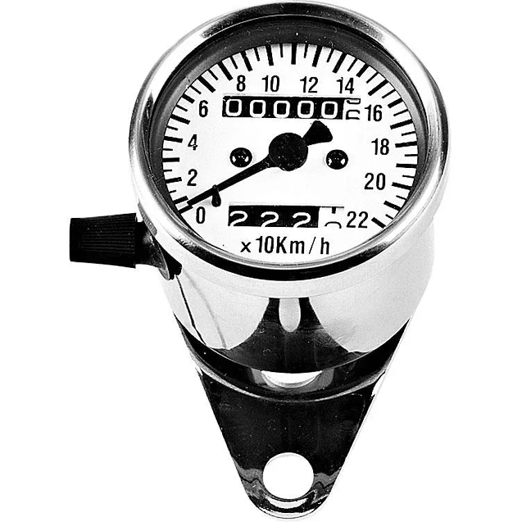 Shin Yo Tacho analog Edelstahl Ø60mm K1.4 silber/weiß - Motorradteile & Ersatzteile - Tachos & Instrumente