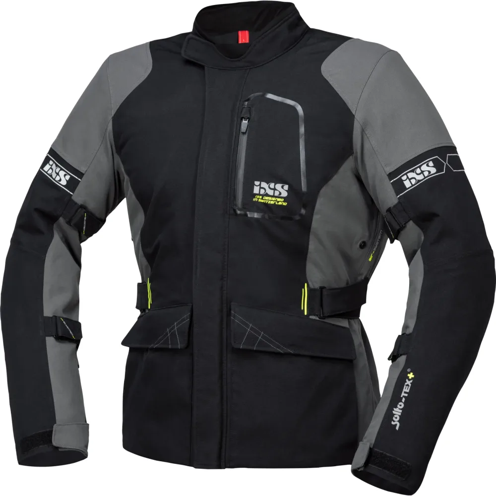 IXS Laminat-ST-Plus Tour Textiljacke schwarz/grau M - Motorradbekleidung - Touring Motorradbekleidung