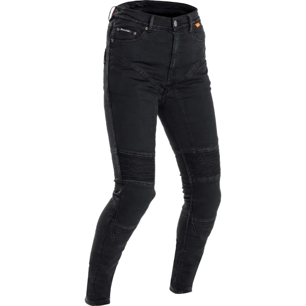 Richa Tokyo Damen Jeans washed schwarz 28 - Motorradbekleidung - Motorradhosen