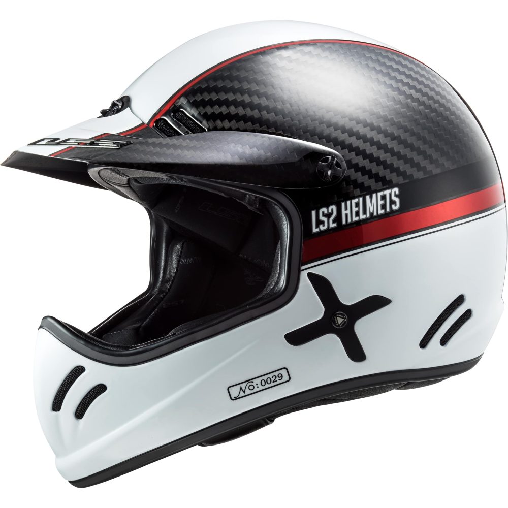 LS2 MX471 Xtra Yard Helmet - carbon white red