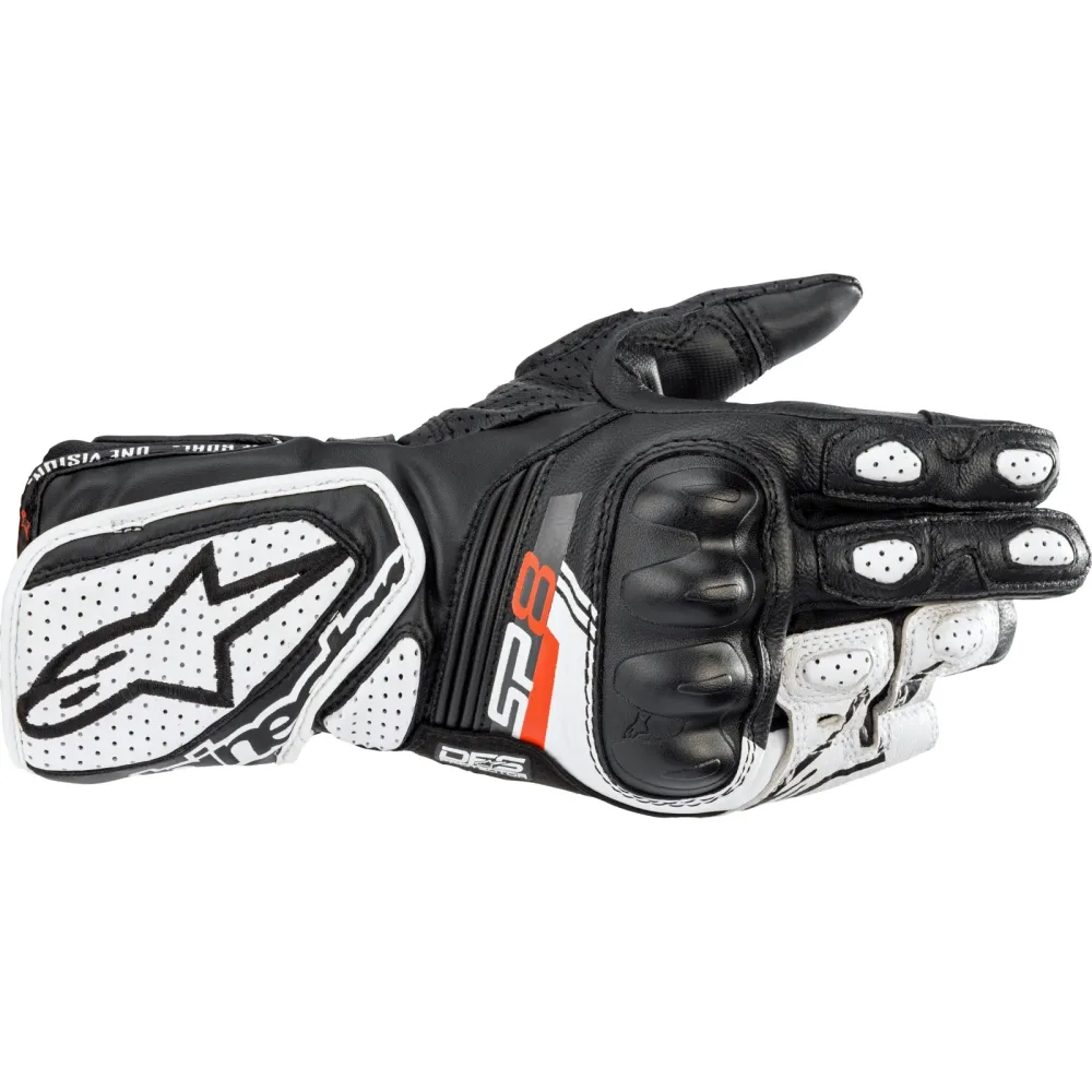 Alpinestars Stella SP-8 V3 Damen Handschuh lang weiß M - Motorradbekleidung - Sport Motorradbekleidung