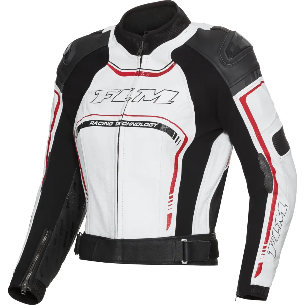 FLM Sports Damen Lederkombijacke 3.1 schwarz/weiß 42 - Motorradbekleidung - Motorradjacken