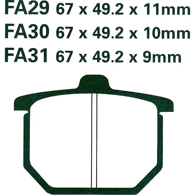 Hi-Q Bremsbeläge organisch FA029  67x49,2x11mm - Motorradteile & Ersatzteile - Bremsen