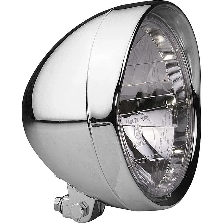 Hashiru Hauptscheinwerfer H4 Ø190mm chrom unten - Motorradteile & Ersatzteile - Beleuchtung