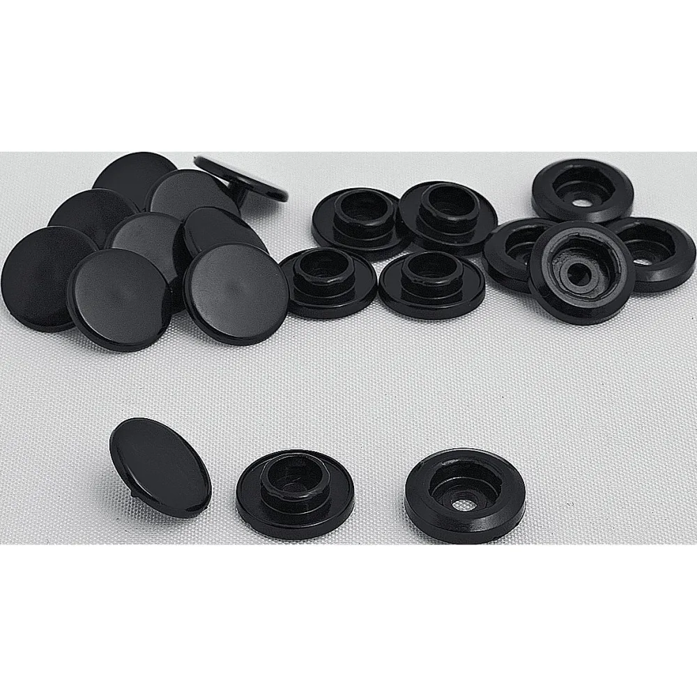 POLO Plastik Futterknöpfe, 2er Set schwarz 11 mm - Motorradbekleidung - Zubehör & Accessoires