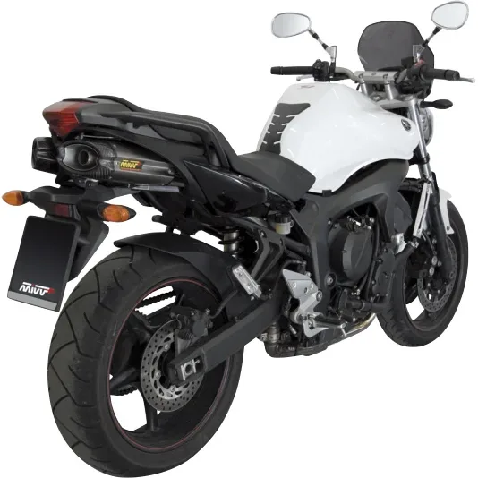 MIVV Suono Auspuff Paar silber UY.015.L7 für Yamaha FZ 6 /Fazer - Motorradteile & Ersatzteile - Auspuff