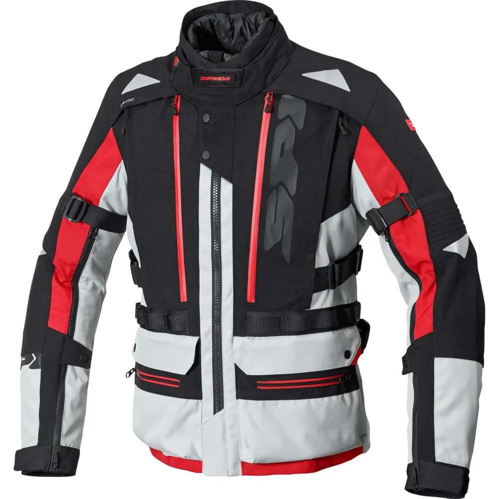 SPIDI Allroad H2Out Textiljacke grau/rot M - Motorradbekleidung - Touring Motorradbekleidung