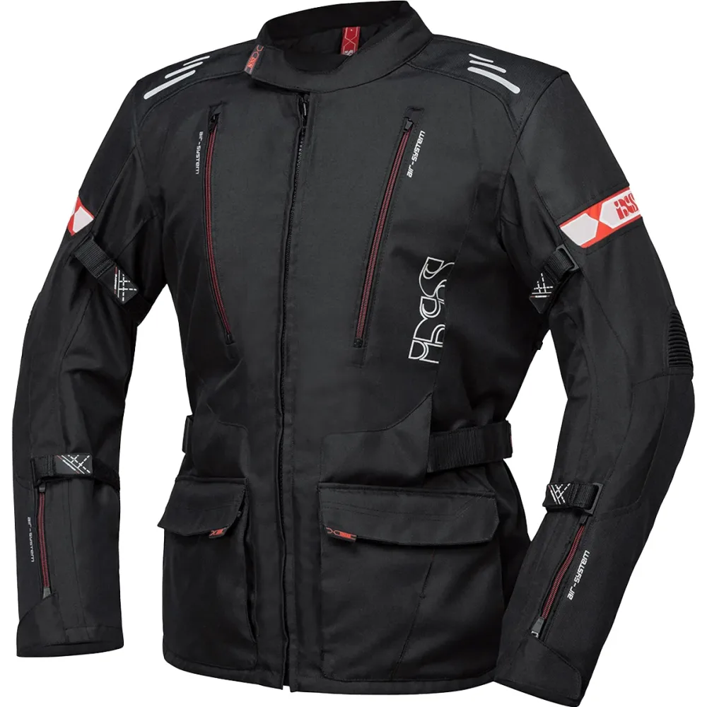 IXS Lorin-ST Textiljacke schwarz/rot XXL - Motorradbekleidung - Touring Motorradbekleidung